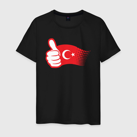 Мужская футболка хлопок с принтом Турецкий лайк в Кировске, 100% хлопок | прямой крой, круглый вырез горловины, длина до линии бедер, слегка спущенное плечо. | 