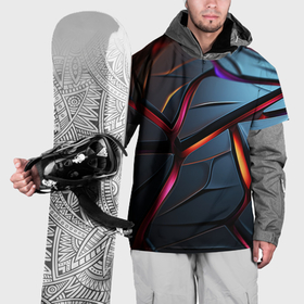 Накидка на куртку 3D с принтом Разлом  синих плит  абстракт в Санкт-Петербурге, 100% полиэстер |  | Тематика изображения на принте: 