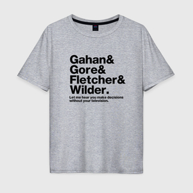 Мужская футболка хлопок Oversize с принтом Depeche Mode   GGFW band в Тюмени, 100% хлопок | свободный крой, круглый ворот, “спинка” длиннее передней части | 
