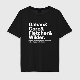 Мужская футболка хлопок Oversize с принтом Depeche Mode   GGFW в Санкт-Петербурге, 100% хлопок | свободный крой, круглый ворот, “спинка” длиннее передней части | 