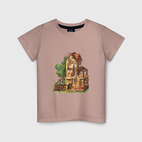 Детская футболка хлопок с принтом Пизанская таверна в Кировске, 100% хлопок | круглый вырез горловины, полуприлегающий силуэт, длина до линии бедер | 