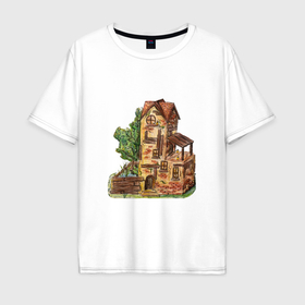 Мужская футболка хлопок Oversize с принтом Пизанская таверна в Кировске, 100% хлопок | свободный крой, круглый ворот, “спинка” длиннее передней части | 