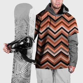 Накидка на куртку 3D с принтом Ломаные полосы коричневый в Екатеринбурге, 100% полиэстер |  | Тематика изображения на принте: 