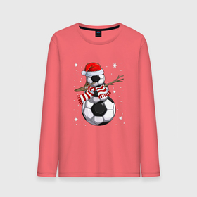 Мужской лонгслив хлопок с принтом Soccer snowman в Белгороде, 100% хлопок |  | Тематика изображения на принте: 