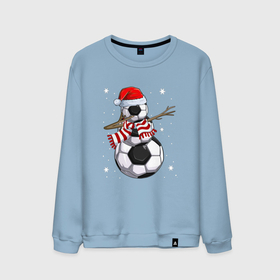 Мужской свитшот хлопок с принтом Soccer snowman в Белгороде, 100% хлопок |  | Тематика изображения на принте: 