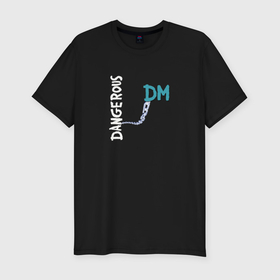 Мужская футболка хлопок Slim с принтом Depeche Mode   Dangerous в Екатеринбурге, 92% хлопок, 8% лайкра | приталенный силуэт, круглый вырез ворота, длина до линии бедра, короткий рукав | 