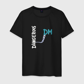 Мужская футболка хлопок с принтом Depeche Mode   Dangerous в Екатеринбурге, 100% хлопок | прямой крой, круглый вырез горловины, длина до линии бедер, слегка спущенное плечо. | 