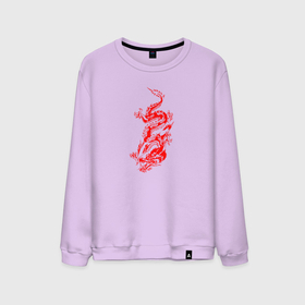 Мужской свитшот хлопок с принтом Японский красный дракон , 100% хлопок |  | Тематика изображения на принте: 