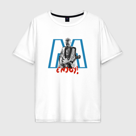 Мужская футболка хлопок Oversize с принтом Depeche Mode   Martin Gore guitar в Екатеринбурге, 100% хлопок | свободный крой, круглый ворот, “спинка” длиннее передней части | 