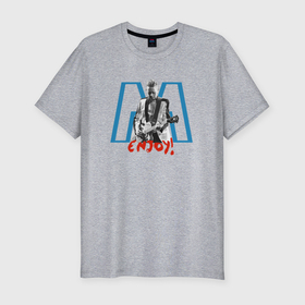 Мужская футболка хлопок Slim с принтом Depeche Mode   Martin Gore guitar в Екатеринбурге, 92% хлопок, 8% лайкра | приталенный силуэт, круглый вырез ворота, длина до линии бедра, короткий рукав | 