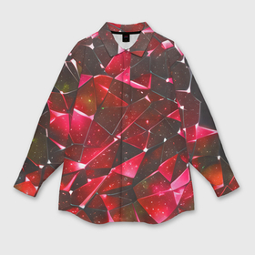 Мужская рубашка oversize 3D с принтом Красное разбитое стекло в Санкт-Петербурге,  |  | Тематика изображения на принте: 
