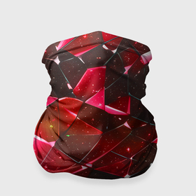 Бандана-труба 3D с принтом Красное разбитое стекло в Санкт-Петербурге, 100% полиэстер, ткань с особыми свойствами — Activecool | плотность 150‒180 г/м2; хорошо тянется, но сохраняет форму | 