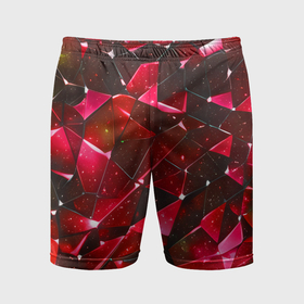 Мужские шорты спортивные с принтом Красное разбитое стекло в Санкт-Петербурге,  |  | 