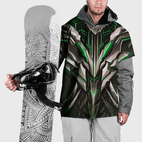 Накидка на куртку 3D с принтом Зелёная кибер броня модерн в Новосибирске, 100% полиэстер |  | 