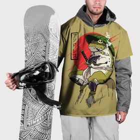 Накидка на куртку 3D с принтом Жаба самурай в Курске, 100% полиэстер |  | Тематика изображения на принте: 
