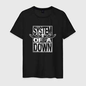 Мужская футболка хлопок с принтом System of a Down metal band в Санкт-Петербурге, 100% хлопок | прямой крой, круглый вырез горловины, длина до линии бедер, слегка спущенное плечо. | Тематика изображения на принте: 
