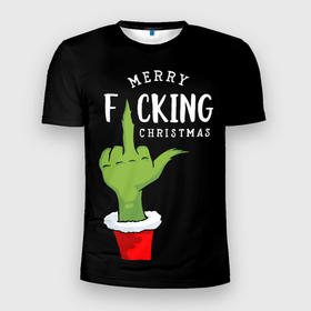 Мужская футболка 3D Slim с принтом Гринч украл Рождество в Екатеринбурге, 100% полиэстер с улучшенными характеристиками | приталенный силуэт, круглая горловина, широкие плечи, сужается к линии бедра | 