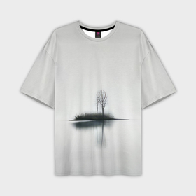 Мужская футболка oversize 3D с принтом Минималистичный пейзаж   нейросеть в Тюмени,  |  | Тематика изображения на принте: 