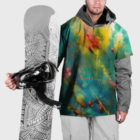 Накидка на куртку 3D с принтом Абстрактные мазки краски в Новосибирске, 100% полиэстер |  | Тематика изображения на принте: 