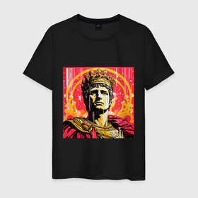 Мужская футболка хлопок с принтом Гай Юлий Цезарь в Тюмени, 100% хлопок | прямой крой, круглый вырез горловины, длина до линии бедер, слегка спущенное плечо. | Тематика изображения на принте: 
