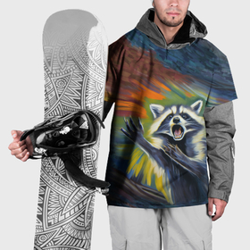 Накидка на куртку 3D с принтом Крик енота в Тюмени, 100% полиэстер |  | Тематика изображения на принте: 