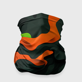 Бандана-труба 3D с принтом Зеленые и оранжевые кляксы в Санкт-Петербурге, 100% полиэстер, ткань с особыми свойствами — Activecool | плотность 150‒180 г/м2; хорошо тянется, но сохраняет форму | 