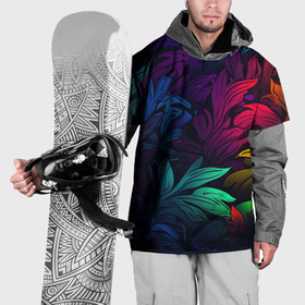 Накидка на куртку 3D с принтом Яркие   абстрактные листья в Екатеринбурге, 100% полиэстер |  | Тематика изображения на принте: 