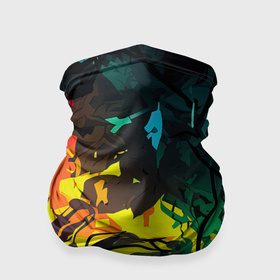 Бандана-труба 3D с принтом Яркие разноцветные абстрактные листья в Екатеринбурге, 100% полиэстер, ткань с особыми свойствами — Activecool | плотность 150‒180 г/м2; хорошо тянется, но сохраняет форму | 