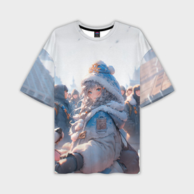 Мужская футболка oversize 3D с принтом Аниме Снегурочка в Курске,  |  | 