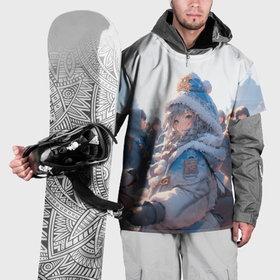 Накидка на куртку 3D с принтом Аниме Снегурочка , 100% полиэстер |  | Тематика изображения на принте: 