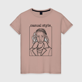 Женская футболка хлопок с принтом Девушка с дредами в Екатеринбурге, 100% хлопок | прямой крой, круглый вырез горловины, длина до линии бедер, слегка спущенное плечо | 