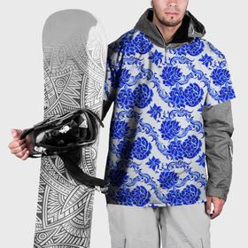 Накидка на куртку 3D с принтом Гжель классика в Екатеринбурге, 100% полиэстер |  | 