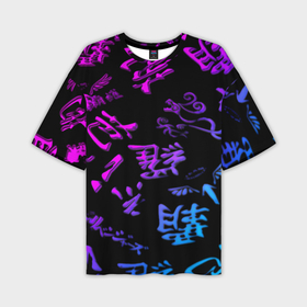 Мужская футболка oversize 3D с принтом Tokyos Revenge neon logo ,  |  | 
