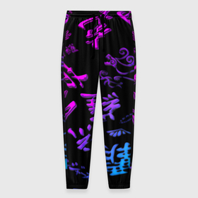 Мужские брюки 3D с принтом Tokyos Revenge neon logo , 100% полиэстер | манжеты по низу, эластичный пояс регулируется шнурком, по бокам два кармана без застежек, внутренняя часть кармана из мелкой сетки | 