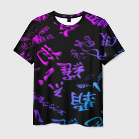 Мужская футболка 3D с принтом Tokyos Revenge neon logo в Кировске, 100% полиэфир | прямой крой, круглый вырез горловины, длина до линии бедер | 