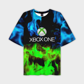 Мужская футболка oversize 3D с принтом Xbox flame toxic в Тюмени,  |  | Тематика изображения на принте: 