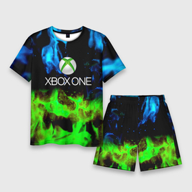 Мужской костюм с шортами 3D с принтом Xbox flame toxic ,  |  | Тематика изображения на принте: 
