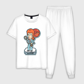 Мужская пижама хлопок с принтом David Bowie   Its a wonderful life on mars в Курске, 100% хлопок | брюки и футболка прямого кроя, без карманов, на брюках мягкая резинка на поясе и по низу штанин
 | 