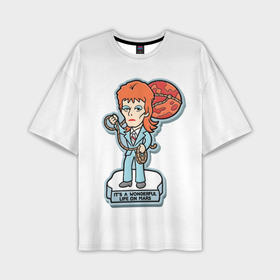 Мужская футболка oversize 3D с принтом David Bowie   Life on Mars в Тюмени,  |  | Тематика изображения на принте: 