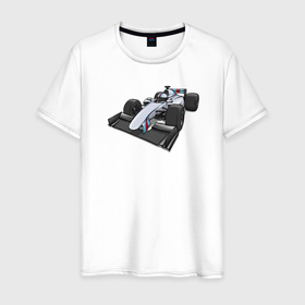 Мужская футболка хлопок с принтом Формула 1 Мартини в Кировске, 100% хлопок | прямой крой, круглый вырез горловины, длина до линии бедер, слегка спущенное плечо. | 