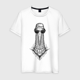 Мужская футболка хлопок с принтом Индейка хипстер в Тюмени, 100% хлопок | прямой крой, круглый вырез горловины, длина до линии бедер, слегка спущенное плечо. | Тематика изображения на принте: 