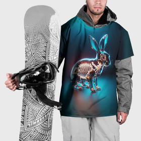 Накидка на куртку 3D с принтом Прозрачный стеклянный кролик в Белгороде, 100% полиэстер |  | Тематика изображения на принте: 