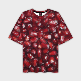 Мужская футболка oversize 3D с принтом Красные зёрна граната в Белгороде,  |  | 