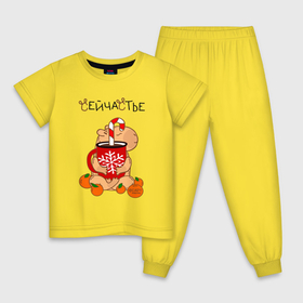 Детская пижама хлопок с принтом Капибара и кружка с оленем: сейчастье в Курске, 100% хлопок |  брюки и футболка прямого кроя, без карманов, на брюках мягкая резинка на поясе и по низу штанин
 | 