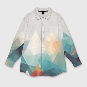 Мужская рубашка oversize 3D с принтом Цветной горный хребет в Санкт-Петербурге,  |  | 