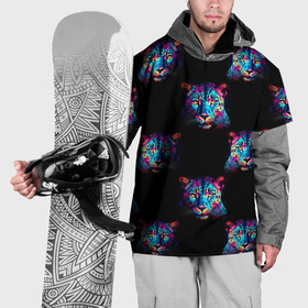 Накидка на куртку 3D с принтом Паттерн с леопардами в Петрозаводске, 100% полиэстер |  | 