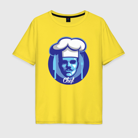 Мужская футболка хлопок Oversize с принтом Шеф повар в Кировске, 100% хлопок | свободный крой, круглый ворот, “спинка” длиннее передней части | Тематика изображения на принте: 
