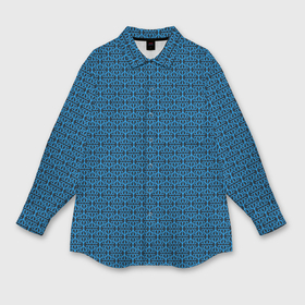 Мужская рубашка oversize 3D с принтом Тёмно синий узоры в Екатеринбурге,  |  | 