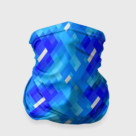 Бандана-труба 3D с принтом Синее пиксельное полотно в Белгороде, 100% полиэстер, ткань с особыми свойствами — Activecool | плотность 150‒180 г/м2; хорошо тянется, но сохраняет форму | 