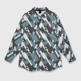 Мужская рубашка oversize 3D с принтом Треугольники military в Белгороде,  |  | 